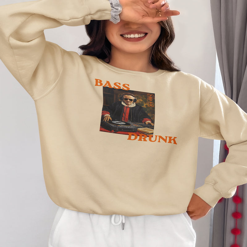 BASS, DRUNK, アクション  Crewneck Sweatshirt