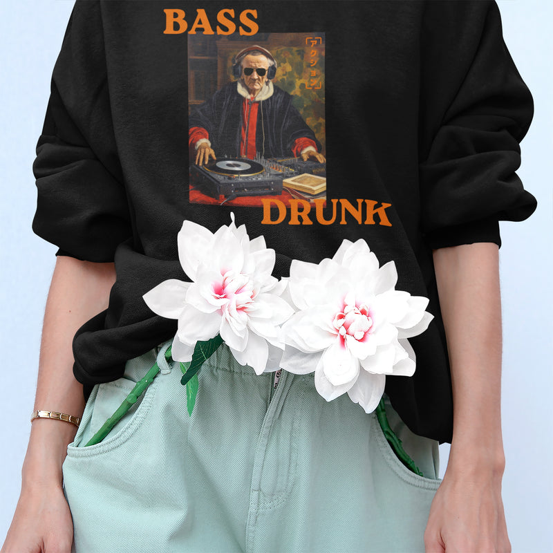 BASS, DRUNK, アクション  Crewneck Sweatshirt