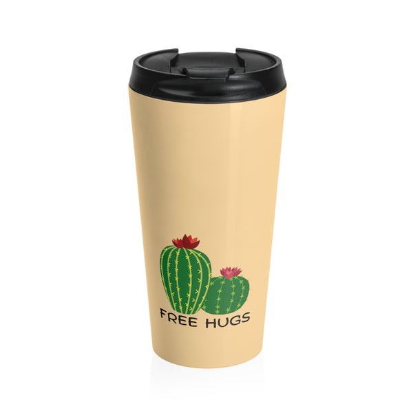 Free Hug, I'm Cactus Stainless Steel Travel Mug - Sinna Get