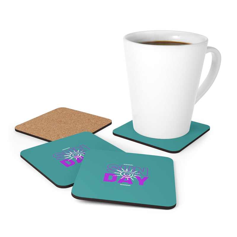 Sunday Corkwood Coaster Set of 4