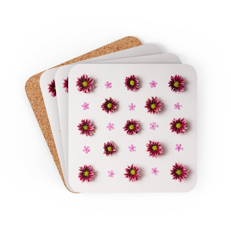 Flowers Corkwood Coaster Set of 4 - Sinna Get