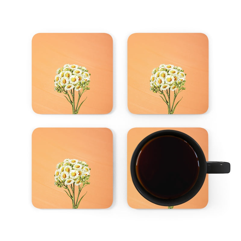 Daisies Bouquet Corkwood Coaster Set of 4 - Sinna Get