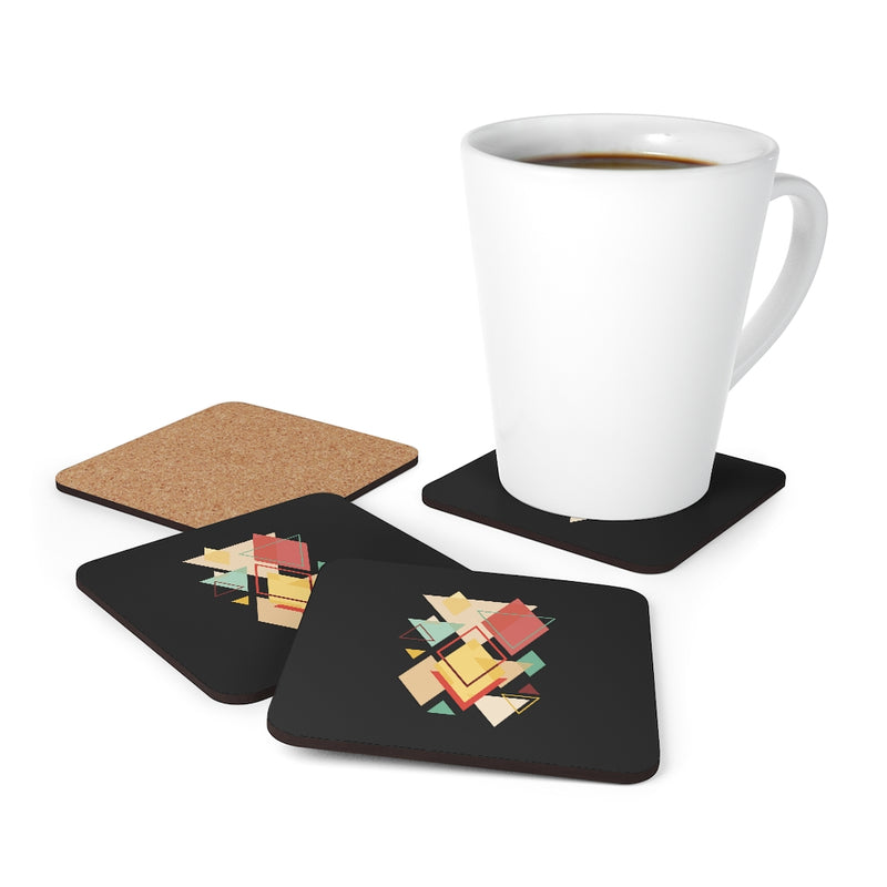 Abstract Geometric Corkwood Coaster Set of 4 - Sinna Get