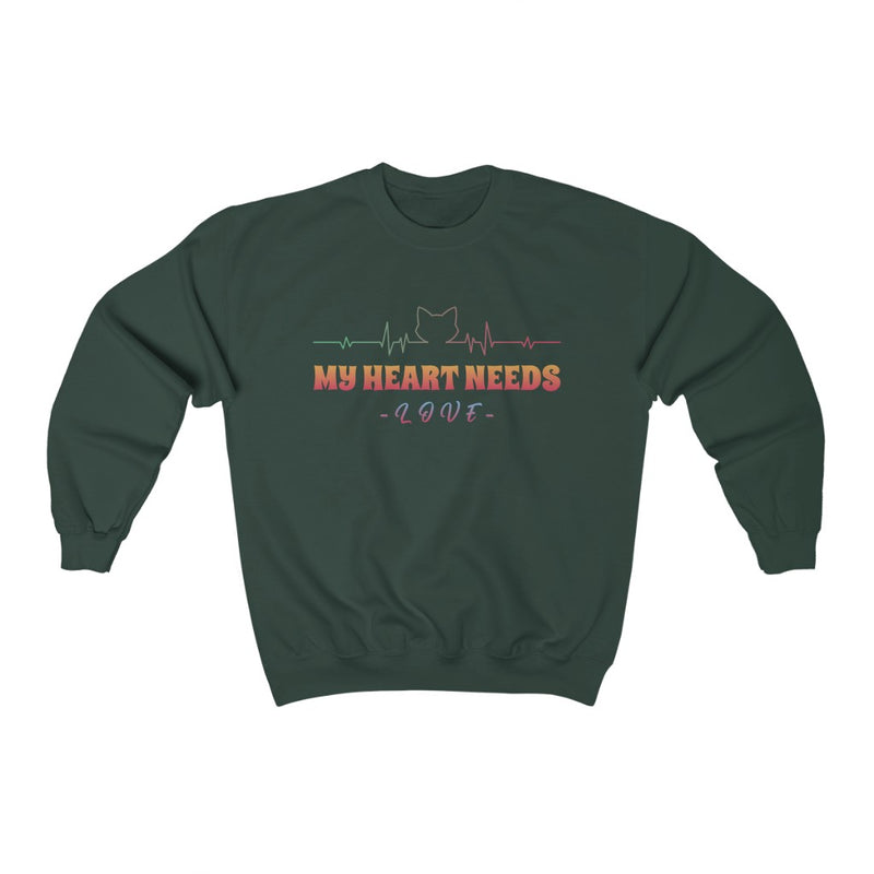 My heart needs love Crewneck Sweatshirt