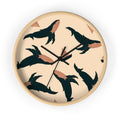 Whales & Ship Wall clock 10"