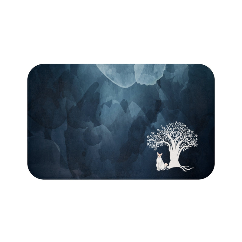 Tree and Cat Bath Mat