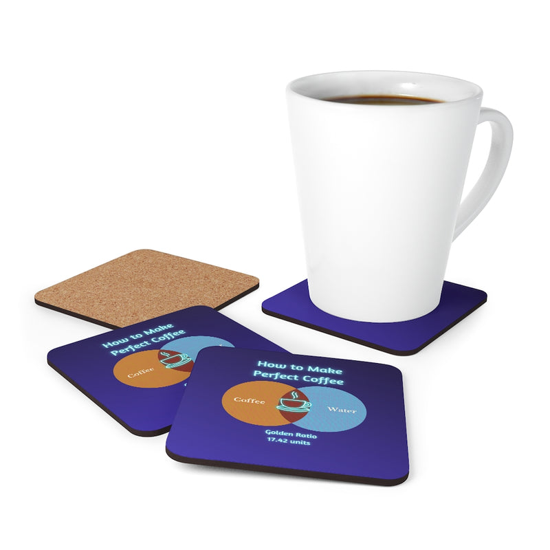 Perfect Coffee Corkwood Coaster Set of 4