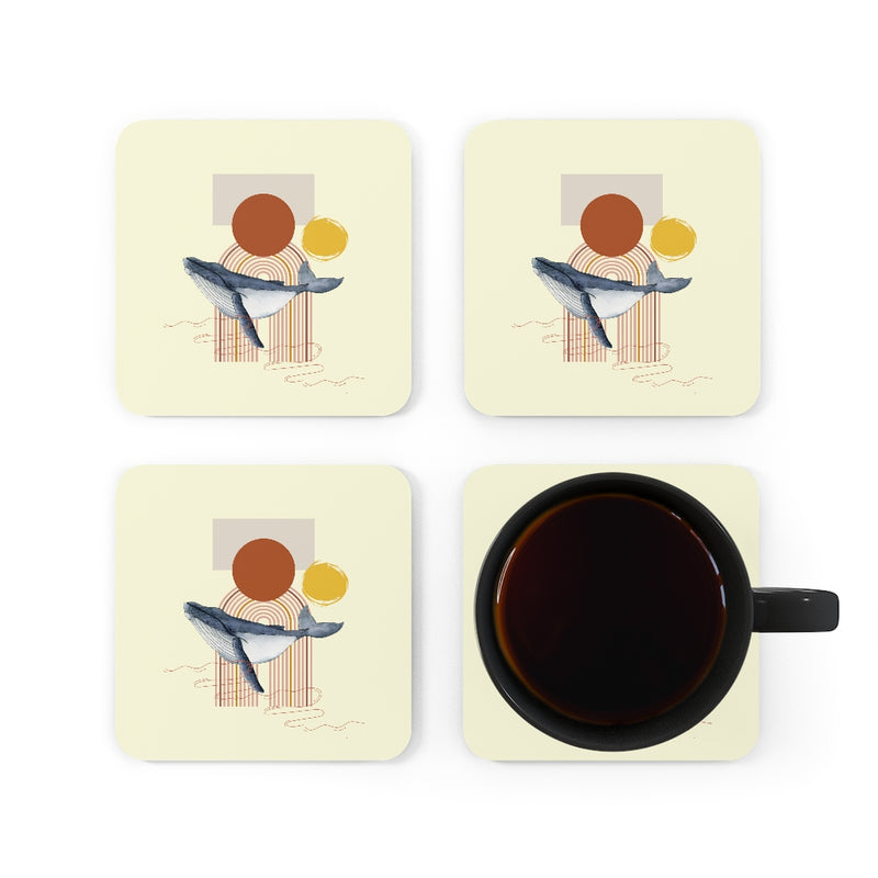 The whale Corkwood Coaster Set of 4