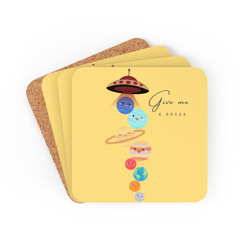 Give me a break Corkwood Coaster Set of 4