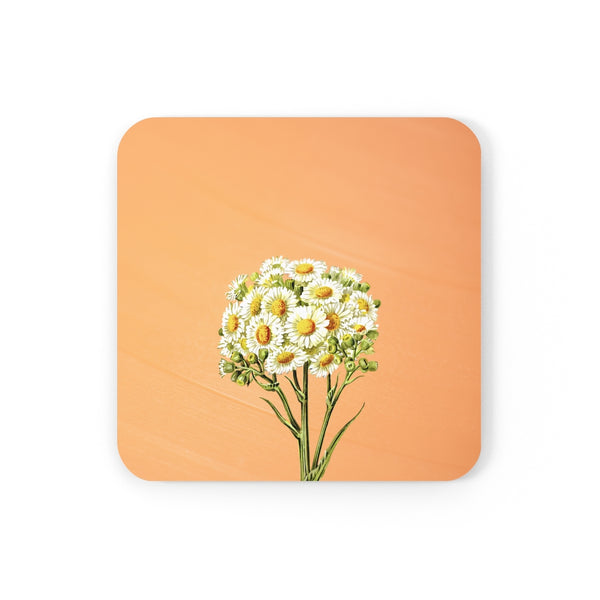 Daisies Bouquet Corkwood Coaster Set of 4 - Sinna Get