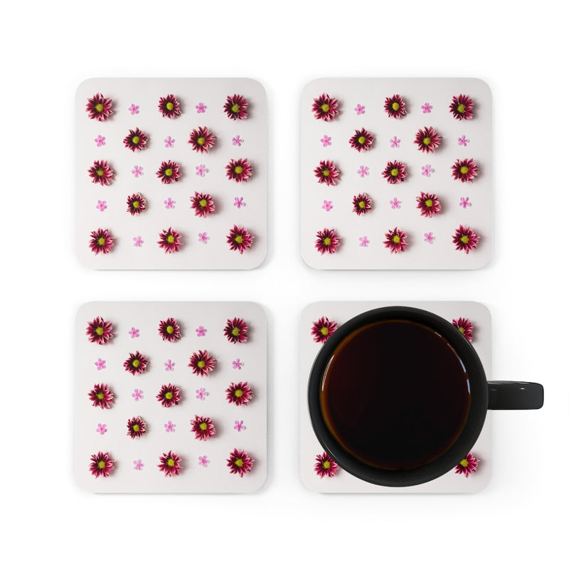 Flowers Corkwood Coaster Set of 4 - Sinna Get