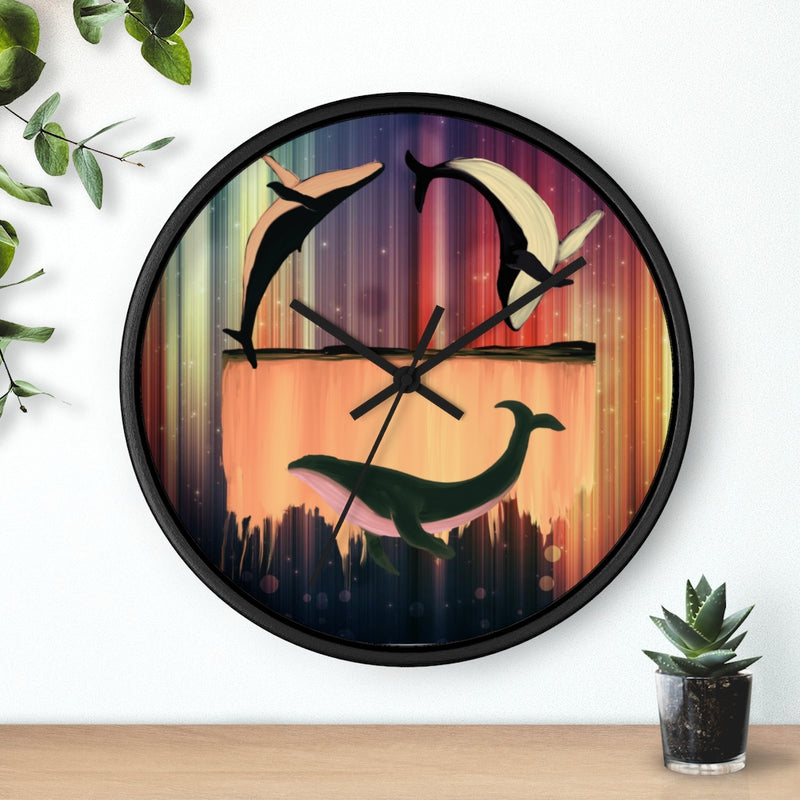 Whales Wall clock 10"