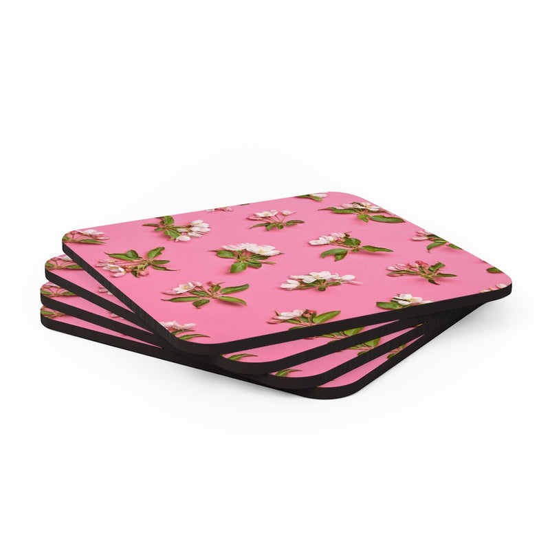 Spring cherry tree Corkwood Coaster Set of 4