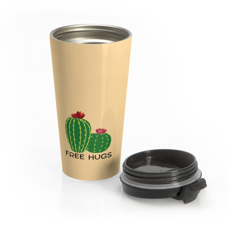 Free Hug, I'm Cactus Stainless Steel Travel Mug - Sinna Get