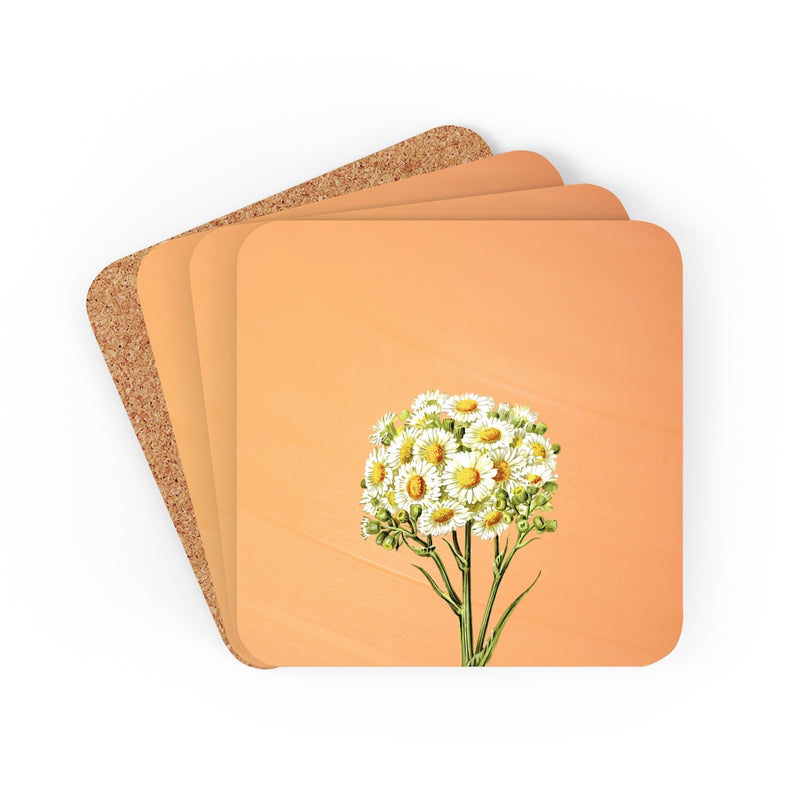 Daisies Bouquet Corkwood Coaster Set of 4 - Sinna Get