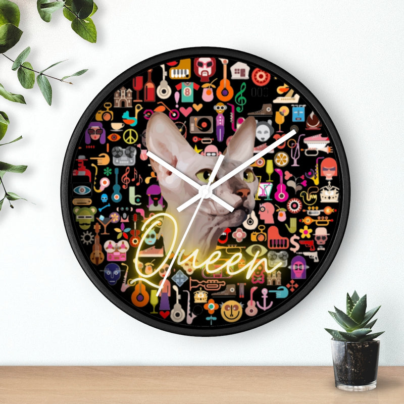 Cat Queen Wall clock 10"