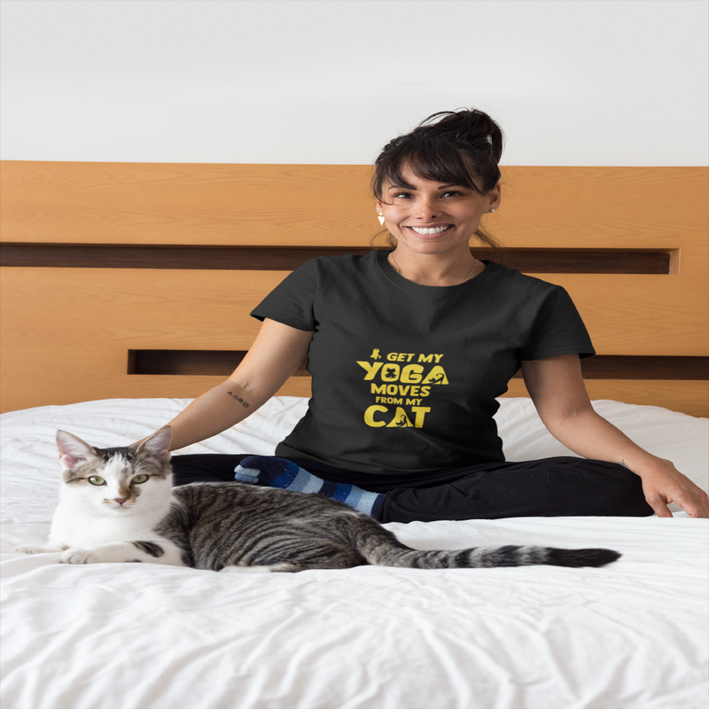 I get my Yoga Moves from My Cat Jersey T Shirt - Sinna Get