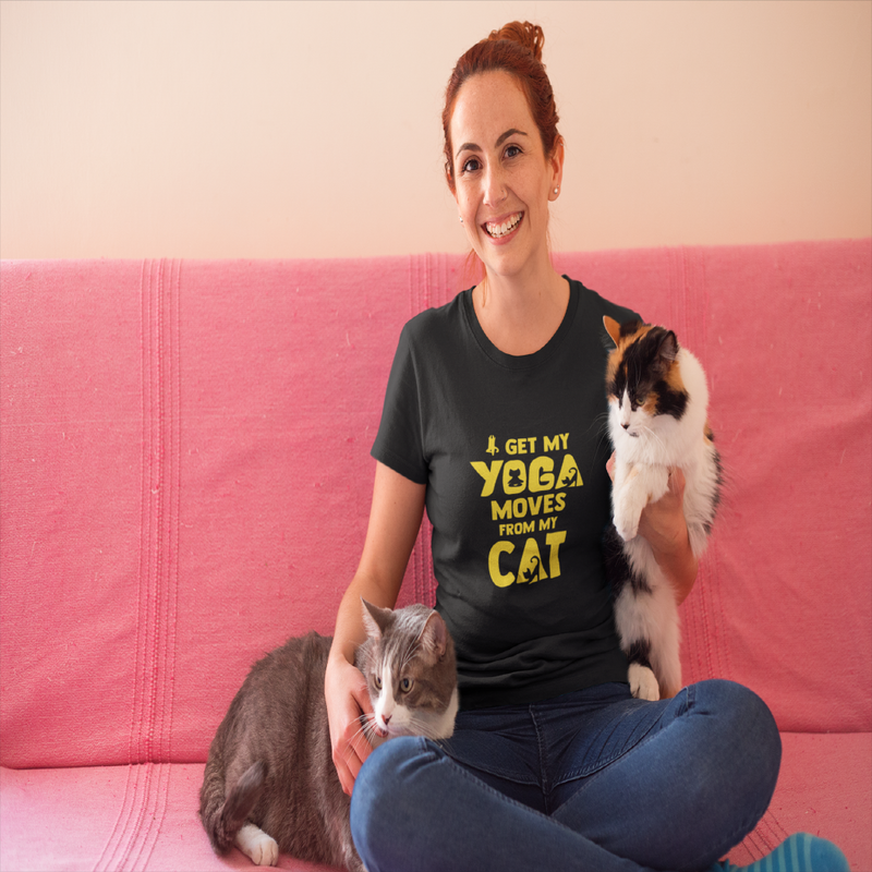 I get my Yoga Moves from My Cat Jersey T Shirt - Sinna Get