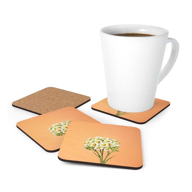 Daisies Bouquet Corkwood Coaster Set of 4 - Sinna Get