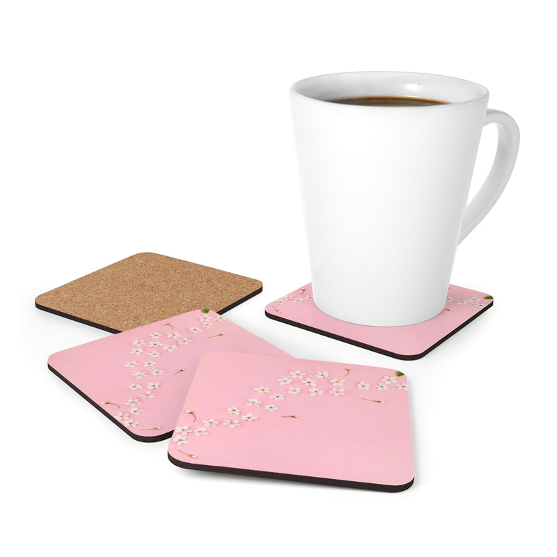 Spring cherry tree Corkwood Coaster Set of 4