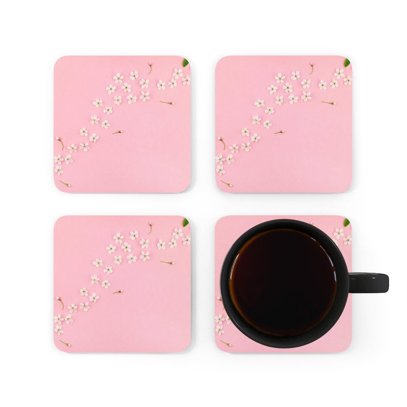 Spring cherry tree Corkwood Coaster Set of 4