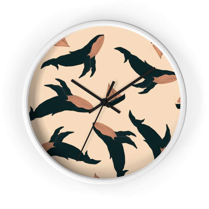 Whales & Ship Wall clock 10"