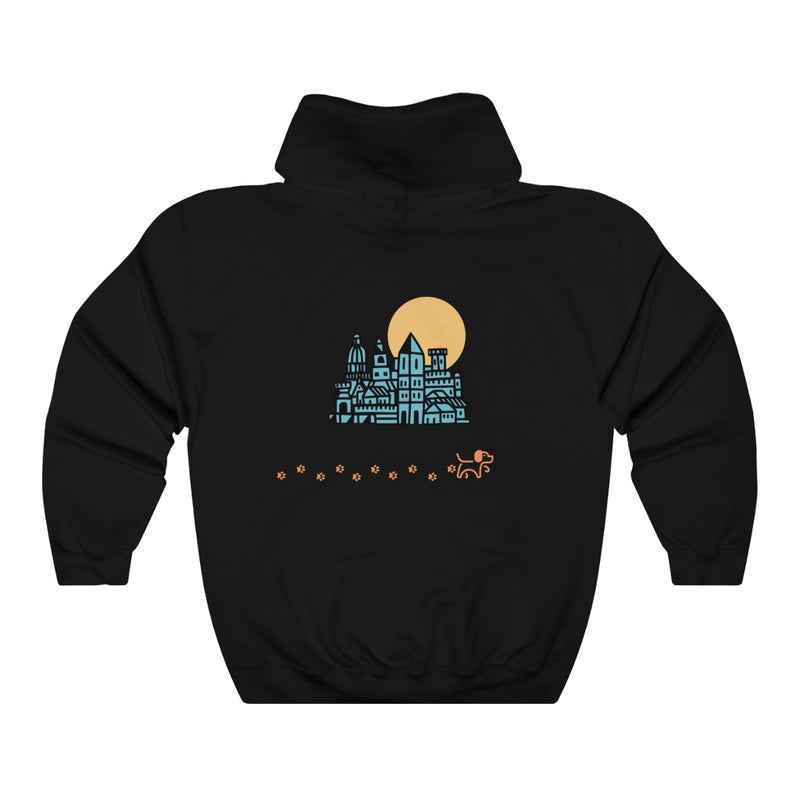 Dog and Moon Hooded Sweatshirt - Sinna Get