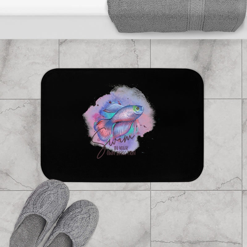 Swim in your own direction Bath Mat