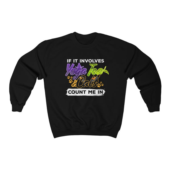 Yoga Tea and Cats Crewneck Sweatshirt