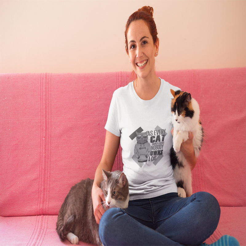 As every cat owner knows nobody owns a cat Jersey T Shirt