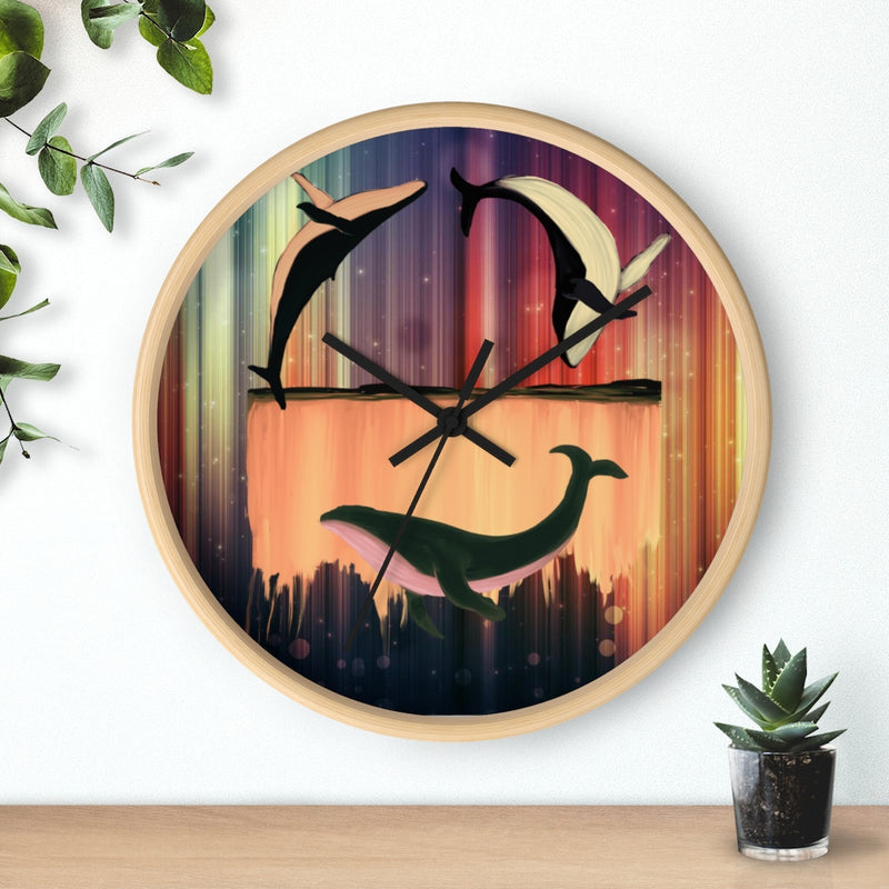 Whales Wall clock 10"