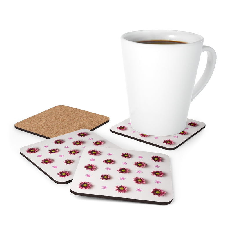 Flowers Corkwood Coaster Set of 4 - Sinna Get