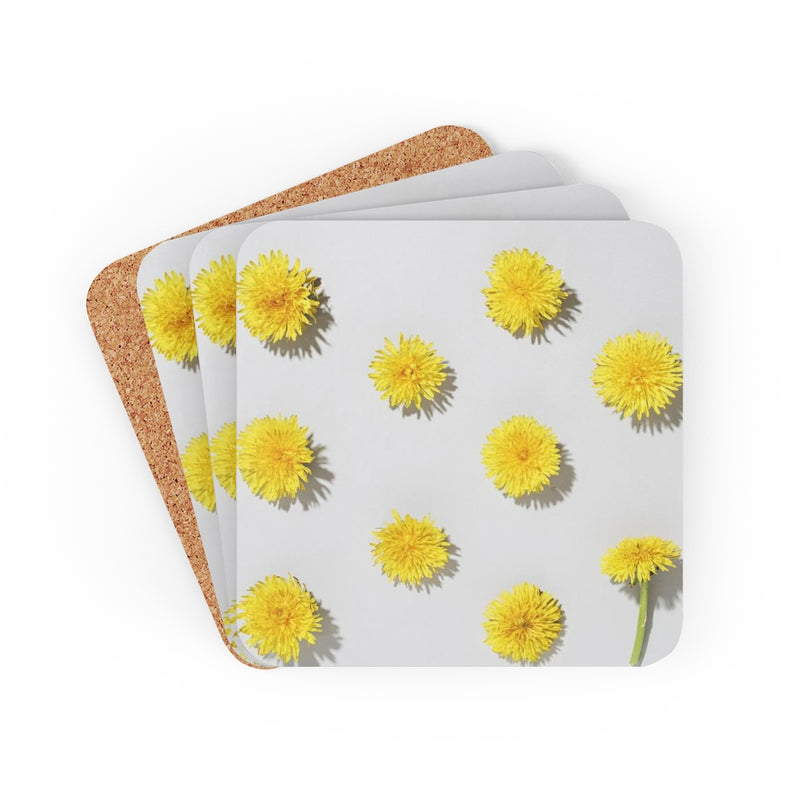 Dandelion Corkwood Coaster Set of 4 - Sinna Get