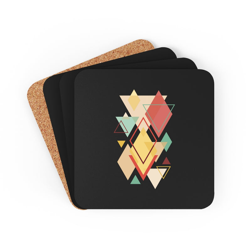 Abstract Geometric Corkwood Coaster Set of 4 - Sinna Get